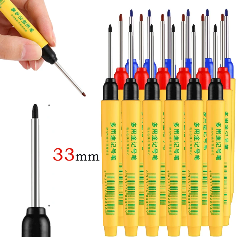 Whiteboard Marker Set - 6 ピース/セット 33 ミリメートル赤/青/黒ロングヘッドマーキングペン木工装飾深穴防水ペン多目的マーキングツール