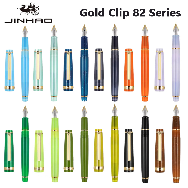 Office Stationery Supply Business - Jinhao 82 万年筆ゴールデンクリップ EF/F/M ペン先アクリルインクペン高級筆記ペン文具ビジネスオフィス学用品