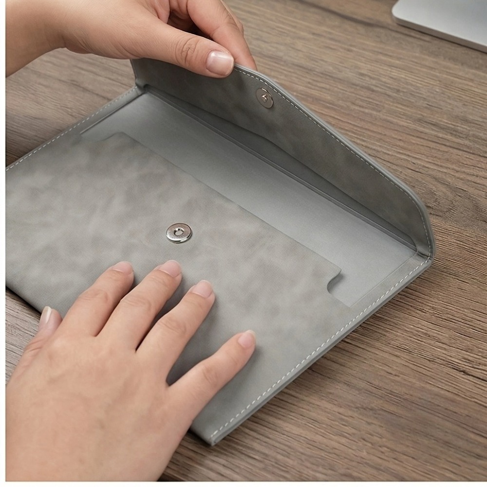 Office Stationery And Supply - ファイルバッグ PU レザー アーカイブフォルダー 収納封筒バッグ 適切な