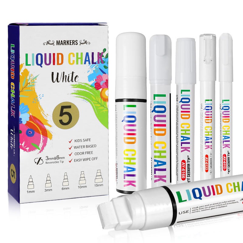 5 ピース/セット ホワイト チョーク マーカー 液体黒板マ - Whiteboard Marker Set のレビューと価格