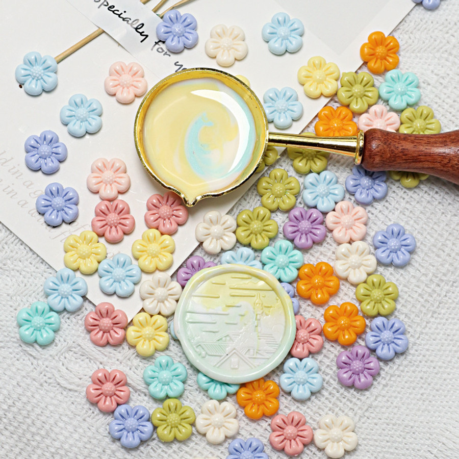 150 個/バッグ花の形のシーリングワックスビーズワックスシ - Wax Seal Stamp Kit のレビューと価格