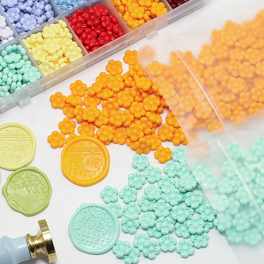 150 個/バッグ花の形のシーリングワックスビーズワックスシ - Wax Seal Stamp Kit のレビューと価格