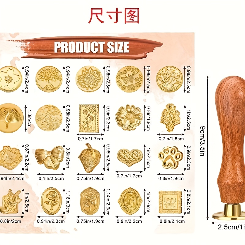 21個入りワックススタンプセット、様々なスタイル、レトロクラ - Wax Seal Stamp Kit のレビューと価格