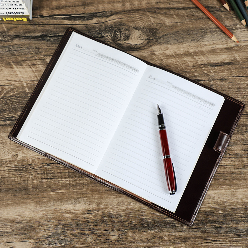ペンホルダー付き本革a5ラップトップ、手作りノートブックカバ - Office Stationery Supply Business のレビューと価格