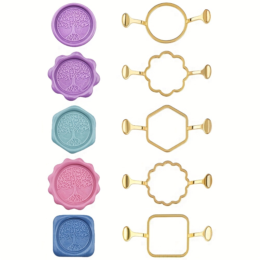 5 パック六角正方形メタルワックスシールキット 1 インチワ - Wax Seal Stamp Kit のレビューと価格