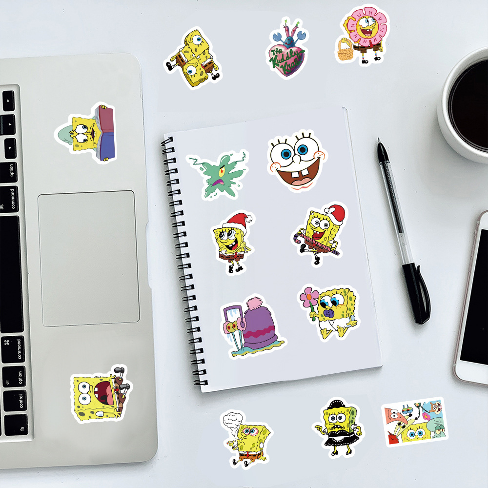 100 個かわいいスポンジボブ漫画スクエアパンツ落書きステッ - Memo Pad Sticky のレビューと価格