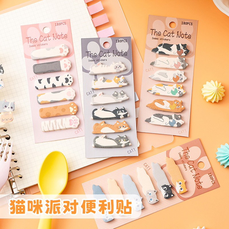 40 パックかわいい猫メモパッドステッカーブックマーク To - Stationery Office Items List のレビューと価格
